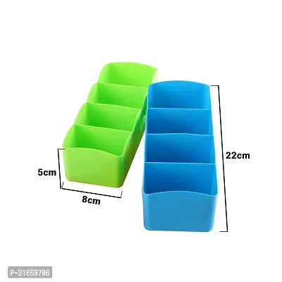 Plastic Multipurpose Drawer Organizer , Multi Color - Set of 1 (L - 26.5 x W - 8.5 x H - 6.5 cm )-thumb3