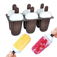 Plastic Ice Cream Candy Kulfi Maker Mould ice Stick Trays Classic Reusable Jumbo Ice Pop Mold, 6 pc Set-thumb2