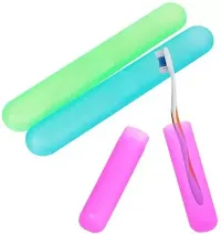 Travel Plastic Toothbrush Cover, Pack of 5, Multicolour-thumb1