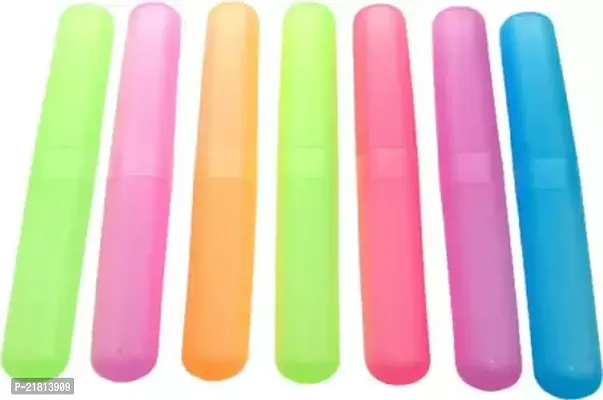 Travel Plastic Toothbrush Cover, Pack of 7, Multicolour