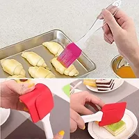 8Pcs Black Measuring Cups and Spoons Set, Silicone Series Spatula and Brush Set Non-Sticky Oil Brush Reusable Kitchen Set for Cooking Multicolor-thumb4