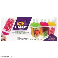 Ice Candy Set of 6 Plastic Reusable Ice Pop Makers, Homemade Popsicle Frozen Ice Cream Moulds Tray Kulfi Candy Ice Lolly Mold for Children  Adults | Diwali Gift (Multi-Color)-thumb2