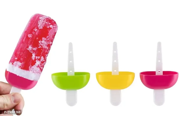 Plastic Ice Cream Candy Kulfi Maker Popsicle Mould, Set of 6 - (Color as per Availability)-thumb3