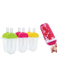 Plastic Ice Cream Candy Kulfi Maker Popsicle Mould, Set of 6 - (Color as per Availability)-thumb1