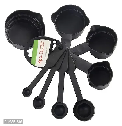 Plastic Measuring Cups and Spoons - 8 Pcs (Multicolor)-thumb2