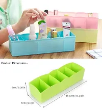 Plastic Socks Undergarments Closet Wardrobe Storage Drawer Organizer Box (Multicolour, L - 26.5 x W - 8.5 x H - 6.5 cm, Every Cell Width - 5.5 cm  Depth - 6.5 cm)- Pack of 4-thumb4