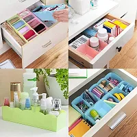 Plastic Socks Undergarments Closet Wardrobe Storage Drawer Organizer Box (Multicolour, L - 26.5 x W - 8.5 x H - 6.5 cm, Every Cell Width - 5.5 cm  Depth - 6.5 cm)- Pack of 4-thumb2