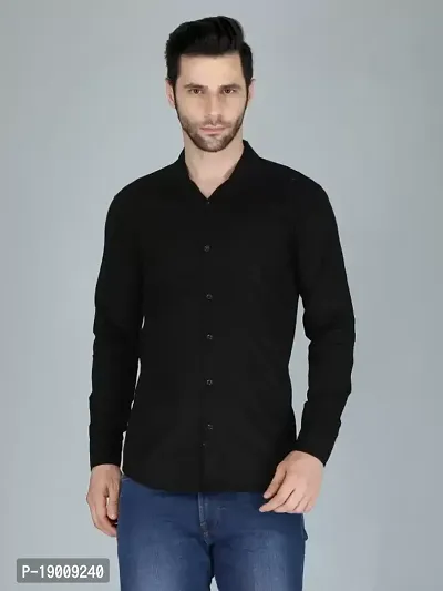 Black Casual Solid Shirt