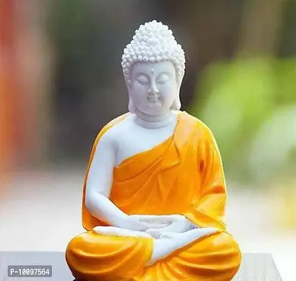 Dhyan Orange Buddha Statue Lord Figurine/Idol Orange, 5.5-Inch-thumb0