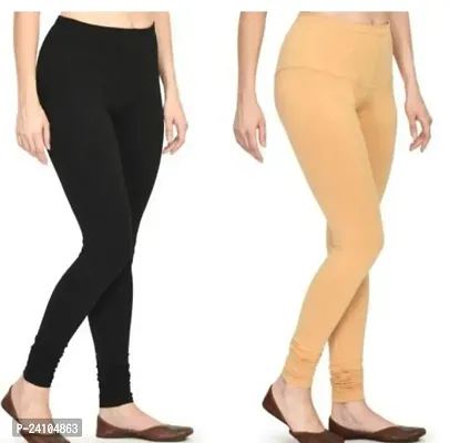 Fabulous  Cotton Lycra  Leggings For Women Pack Of 2