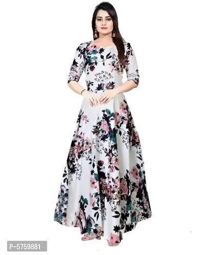 Rayon Printed Gown For Women-thumb0