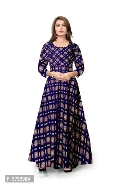 Rayon Printed Gown For Women-thumb0