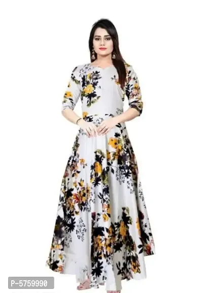 Rayon Printed Gown For Women-thumb0