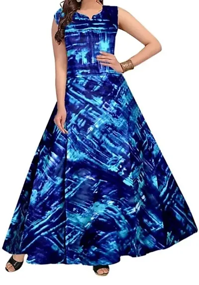 Trendy Rayon Long Printed Dresses