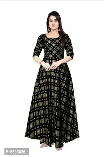 Women Rayon Printed Anarkali Kurta-thumb0