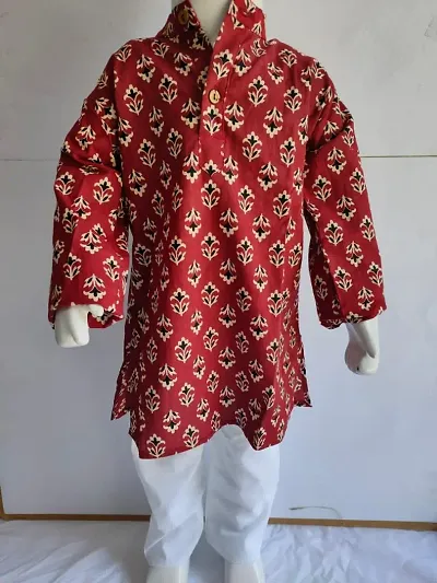 Trendy Cotton Kurta Pajama Set For Boys