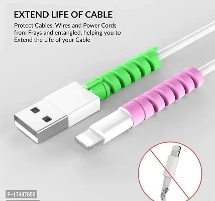 Cable Protector Data Cable Saver Charging Cord Protective Cable Cover (Pack of 2) 4pcs in 1 pack.-thumb3