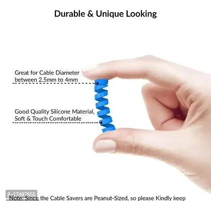 Cable Protector Data Cable Saver Charging Cord Protective Cable Cover (Pack of 2) 4pcs in 1 pack.-thumb5