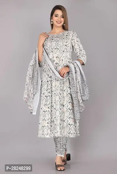 Fancy Rayon Kurta Bottom And Dupatta Set For Women