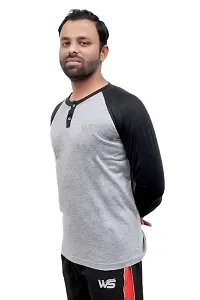 WORLD SPORTS MEN FULL SLEEVE T SHIRT MATERIAL COTTON IN GREY  BLACK COLOUR-thumb2