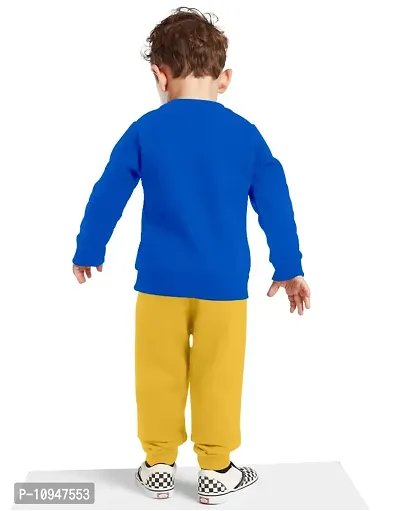 NOT BAD BOY BOOM Full Sleeve Stylish Printed Tshirt and Pant Set for Boys | Royal Blue | 7-8 Years | Pack of 1-thumb2