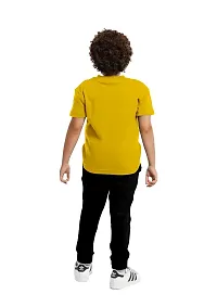 NOT BAD BOY Fun Kids Cotton Styilsh Printed Tshirt & Pant | 2-3 Years | Yellow | Pack of 1-thumb1