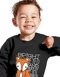 NOT BAD BOY BRIGHT EYE Full Sleeve Stylish Printed Tshirt and Pant Set for Boys | Black | 2-3 Years | Pack of 1-thumb3