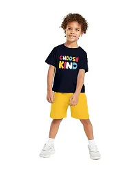 NOT BAD BOY ICE-CHOOSE Trendy Printed Half Sleeve Tshirt & Shorts Set |3-4 Year|White, Navy Blue|Pack of 2-thumb2