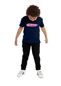 NOT BAD BOY Keep Going Kids Cotton Styilsh Printed Tshirt & Pant | 9-10 Years | Light Blue | Pack of 1-thumb4