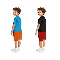 NOT BAD BOY VROOM-CHOOSE Trendy Printed Half Sleeve Tshirt & Shorts Set |1-2 Year| Royal Blue, Black|Pack of 2-thumb1