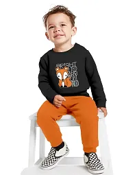 NOT BAD BOY BRIGHT EYE Full Sleeve Stylish Printed Tshirt and Pant Set for Boys | Black | 2-3 Years | Pack of 1-thumb2