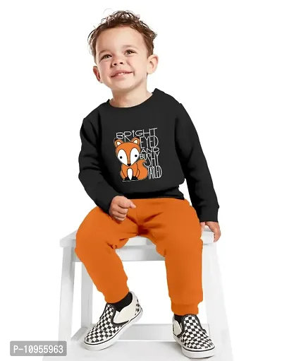 NOT BAD BOY BRIGHT EYE Full Sleeve Stylish Printed Tshirt and Pant Set for Boys | Black | 2-3 Years | Pack of 1-thumb3