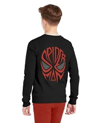 NOT BAD BOY SPIDER Full Sleeve Crew Neck Printed Tshirt  Jogger Set for Boys | Black | Pack of 1-thumb1