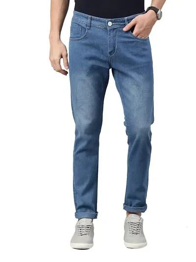 Stylish Solid Mid-Rise Jeans For Men