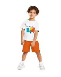 NOT BAD BOY ICE-CHOOSE Trendy Printed Half Sleeve Tshirt & Shorts Set |3-4 Year|White, Navy Blue|Pack of 2-thumb3