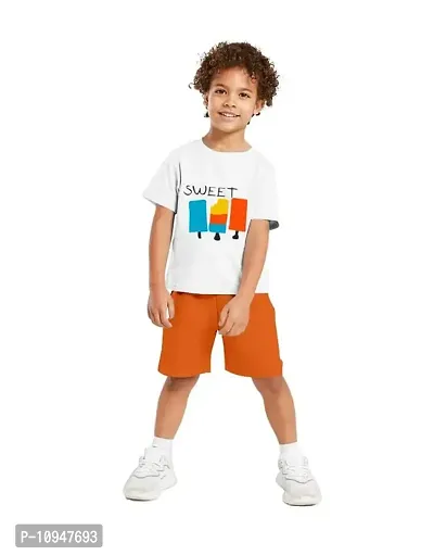 NOT BAD BOY ICE-CHOOSE Trendy Printed Half Sleeve Tshirt & Shorts Set |3-4 Year|White, Navy Blue|Pack of 2-thumb4