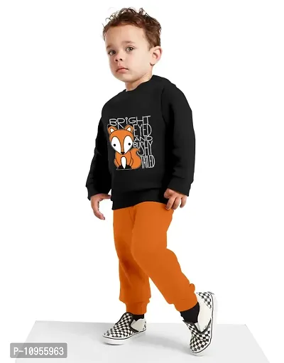 NOT BAD BOY BRIGHT EYE Full Sleeve Stylish Printed Tshirt and Pant Set for Boys | Black | 2-3 Years | Pack of 1