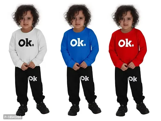 NOT BAD BOY OKOK Trendy Full Sleeve Printed Tshirt  Pant Set for Boy |Pack of 3