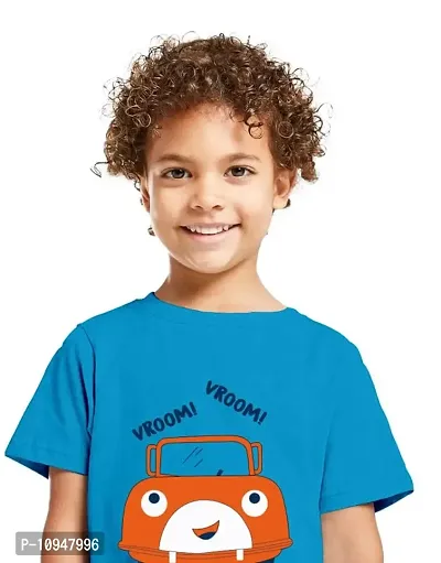 NOT BAD BOY VROOM-CHOOSE Trendy Printed Half Sleeve Tshirt & Shorts Set |1-2 Year| Royal Blue, Black|Pack of 2-thumb5