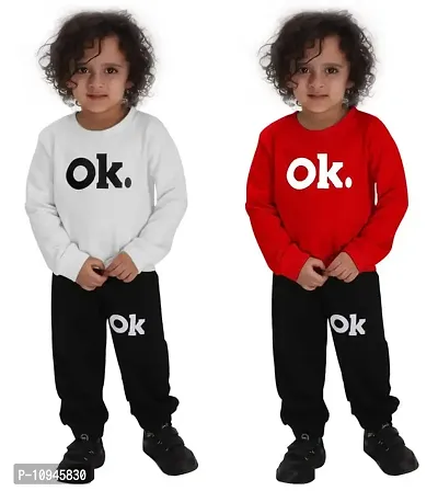 NOT BAD BOY OKOK Trendy Full Sleeve Printed Tshirt  Pant Set for Boys | Pack of 2