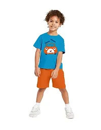 NOT BAD BOY VROOM-CHOOSE Trendy Printed Half Sleeve Tshirt & Shorts Set |1-2 Year| Royal Blue, Black|Pack of 2-thumb2