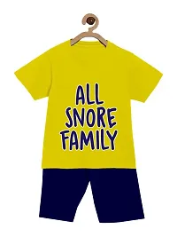 NOT BAD BOY Snore Half Sleeve Printed Tshirt and Shorts for Boys| 4-5 Year | Yellow | Pack of 1-thumb4