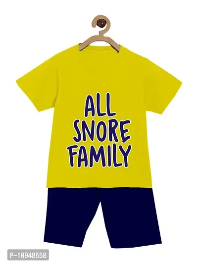 NOT BAD BOY Snore Half Sleeve Printed Tshirt and Shorts for Boys| 4-5 Year | Yellow | Pack of 1-thumb5