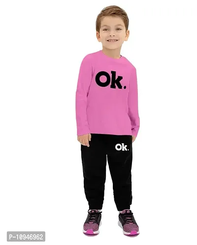 NOT BAD BOY OKOK Cotton Styilsh Printed Tshirt & Pant for Boys | 9-10 Years | Pink | Pack of 1-thumb0