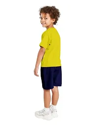 NOT BAD BOY Snore Half Sleeve Printed Tshirt and Shorts for Boys| 4-5 Year | Yellow | Pack of 1-thumb1