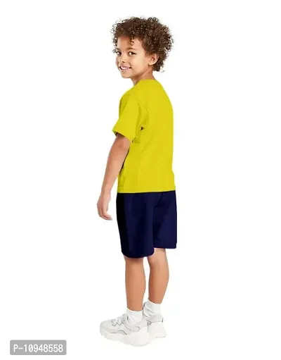 NOT BAD BOY Snore Half Sleeve Printed Tshirt and Shorts for Boys| 4-5 Year | Yellow | Pack of 1-thumb2