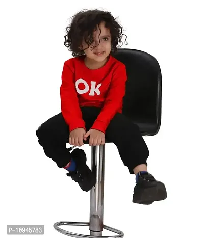 NOT BAD BOY OKOK Trendy Full Sleeve Printed Tshirt & Pant Set for Boys|8 Year | Royal Blue,Red |Pack of 2-thumb5