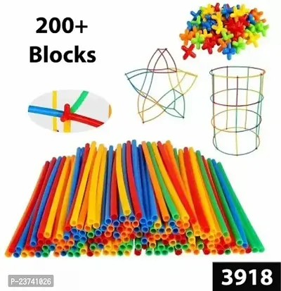 Smartcam Brick Set 4D Space Children Pipe Blocks Toys Straws Andconnectors-200+Blocks-thumb0