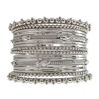 Navratri Collection Silver Oxidised Plated 16pc Bangle-thumb1