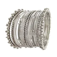 Navratri Collection Silver Oxidised Plated 16pc Bangle-thumb2